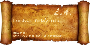 Lendvai Antónia névjegykártya