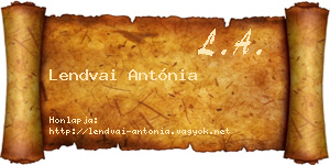 Lendvai Antónia névjegykártya